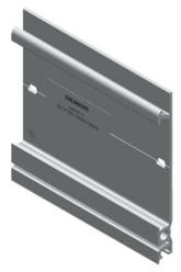 Siemens SIMATIC S7-1500 mounting rail 160 mm for terminals and circuit breakers with integrated grounding screw.